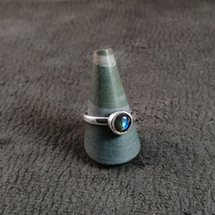 Anillo Labradorita redonda