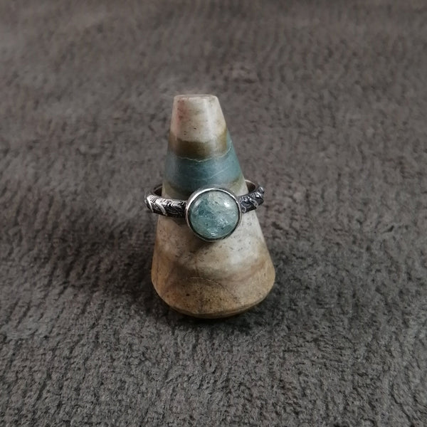 Anillo Aguamarina redonda