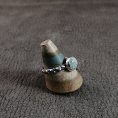 Anillo Aguamarina redonda